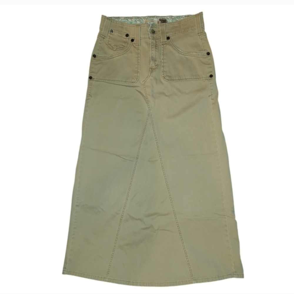 Levi's Vintage Y2K Classic Tan Maxi A Line Skirt - Picture 3 of 6